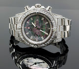 Breitling Super Avenger A13370 51mm with Custom Natural Diamond Rim, Bezel, Lugs, and Dial