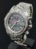 Breitling Super Avenger A13370 51mm with Custom Natural Diamond Rim, Bezel, Lugs, and Dial