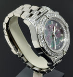 Breitling Super Avenger A13370 51mm with Custom Natural Diamond Rim, Bezel, Lugs, and Dial