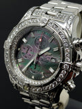 Breitling Super Avenger A13370 51mm with Custom Natural Diamond Rim, Bezel, Lugs, and Dial