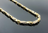 Two Tone Curved Greek Design Link Necklace (26"/111.7gr/10kt)